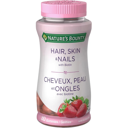 Natures Bounty Hair, Skin & Nails with Biotin Supplement Gummies front package