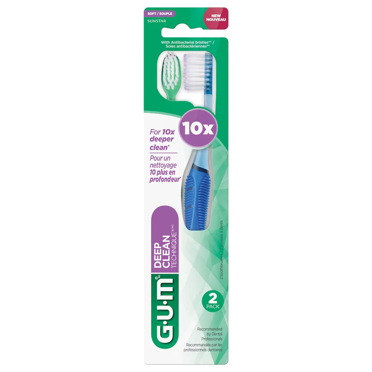 Gum TECHNIQUE® Deep Clean Toothbrush, Compact, Soft Bristles, 2 ct product detail
