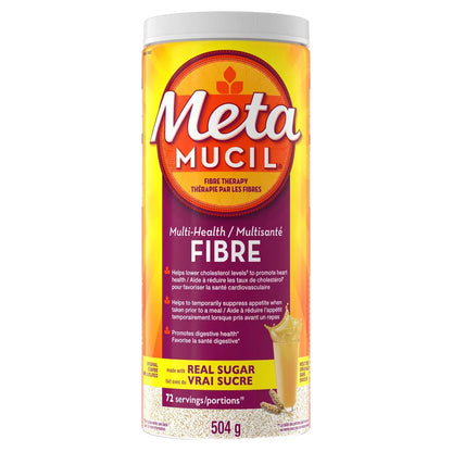 Metamucil 3 in 1 MultiHealth Fibre! Fiber Supplement Powder, Original, 504 g front package