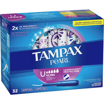 Tampax Pearl Tampons Ultra Absorbency, 32 Count product detail