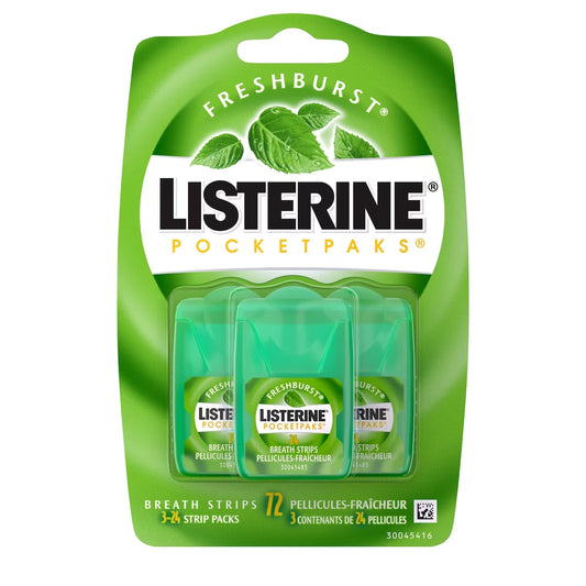 Listerine PocketPaks Breath Strips, Fresh Burst 72 Count product image