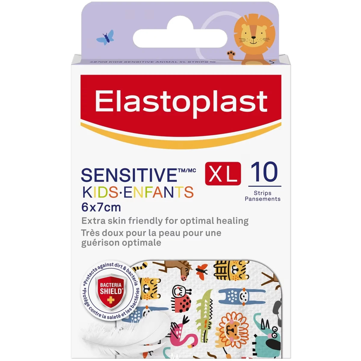 Elastoplast Sensitive Kids XL Adhesive Bandages front package
