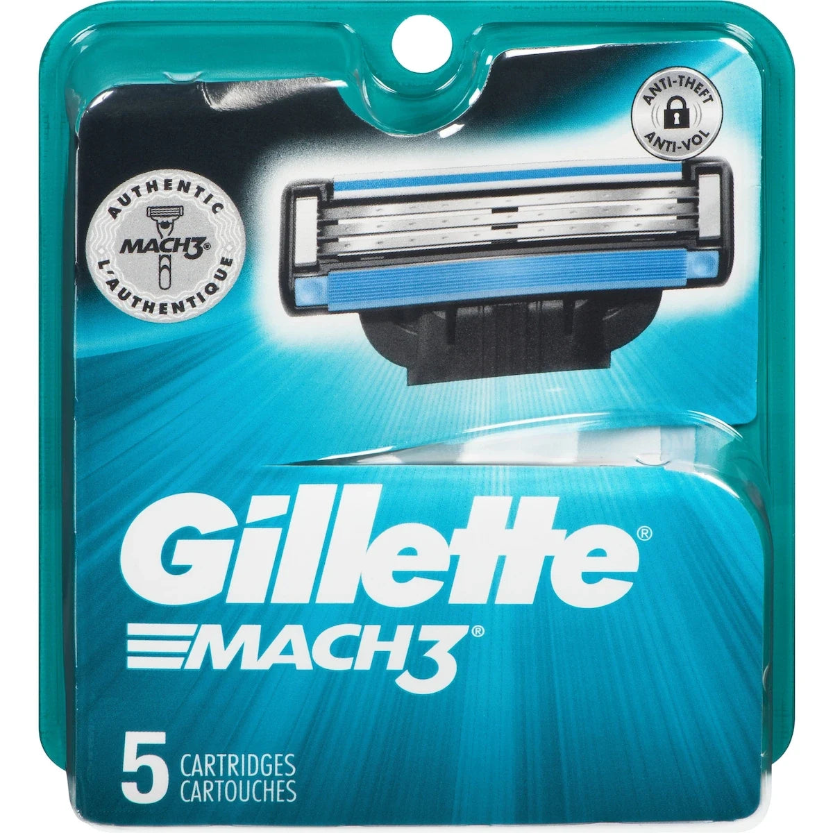 Gillette Mach3 Men’s Razor Blades, 5 Refills front package