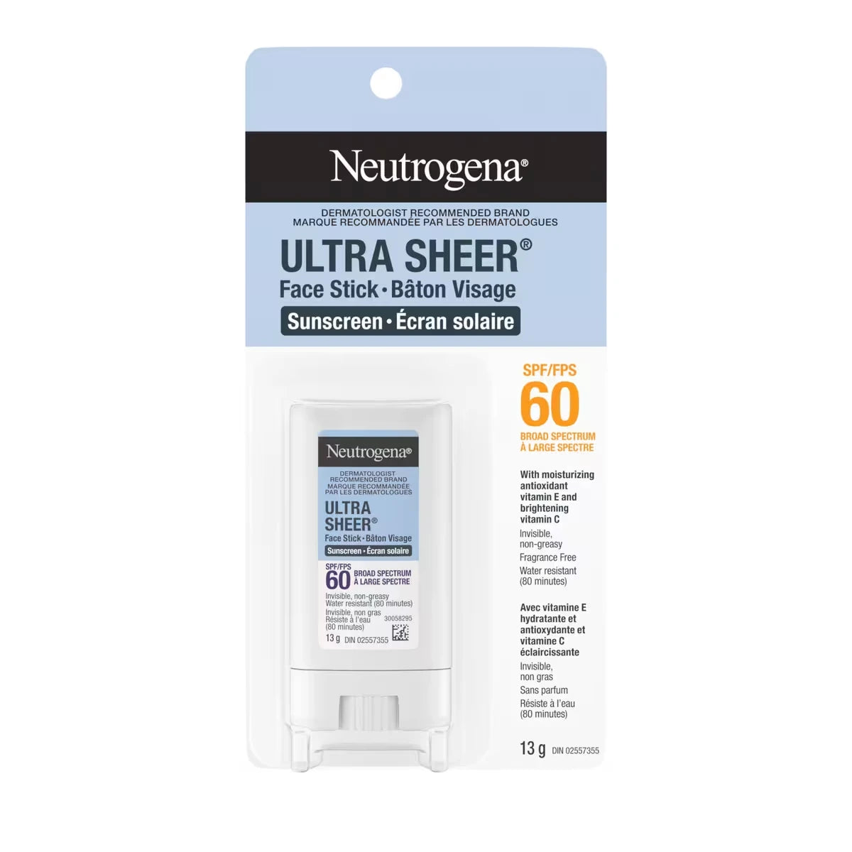 Neutrogena Ultra Sheer Face Stick Sunscreen SPF 60 product image