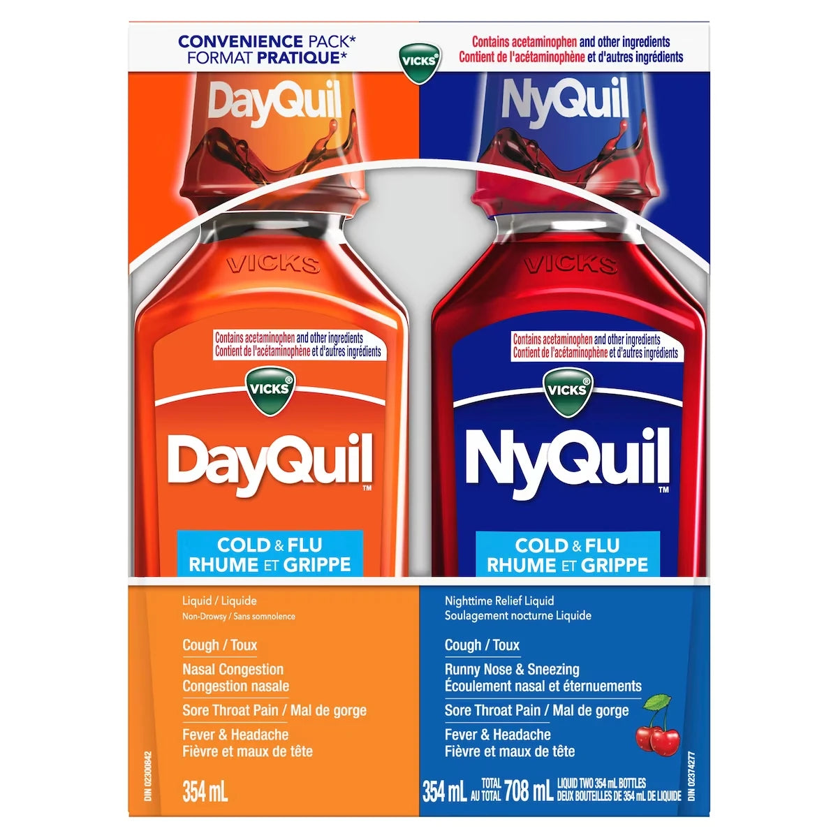 Vicks DayQuil & NyQuil Liquids Combo Pack 2X354 mL product image