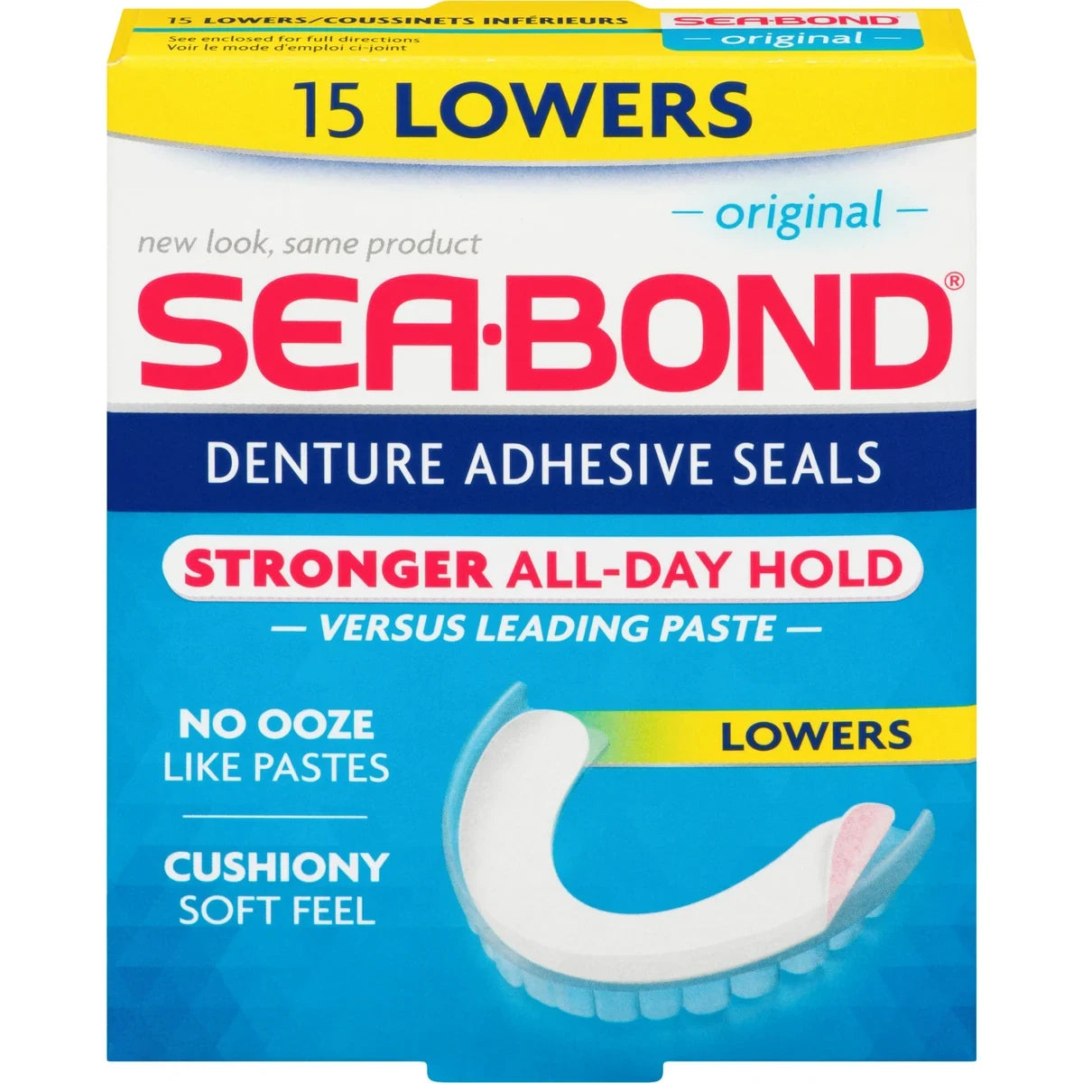 Sea Bond Denture Adhesive Seals Lower front package
