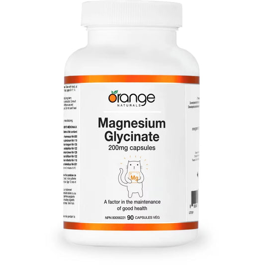 Orange Naturals Magnesium glycinate 200mg front package
