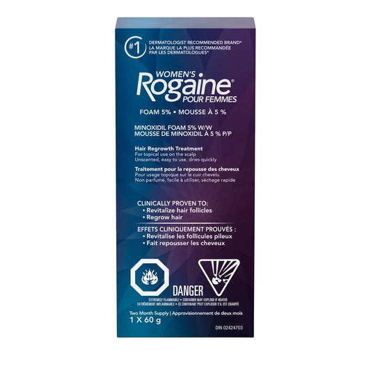 Rogaine Women’s Foam 5% Hair Loss and Regrowth Treatment front package