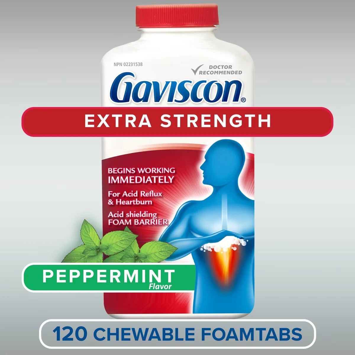 Gaviscon Extra Strength Chewable Foamtabs Peppermint with Cooling Action product detail
