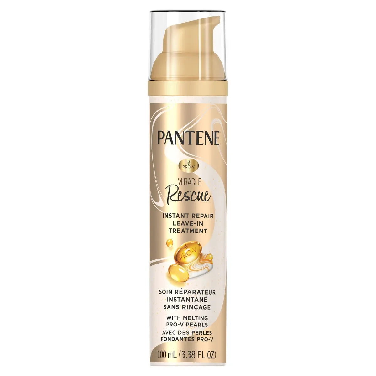 Pantene Miracle Rescue Instant Repair Leave-In Treatment with Melting Pro-V Pearls front package