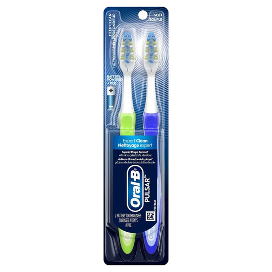 Oral B Oral-B Pulsar Pro-Health Battery Powered Toothbrush, Soft, 2 Count product image