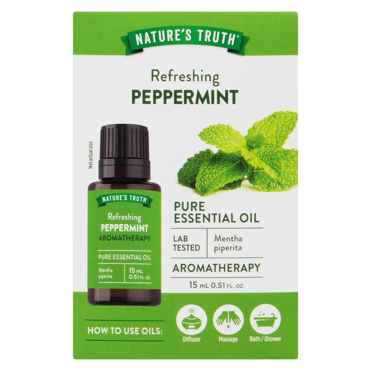 Nature's Truth Peppermint Essential Oil front package
