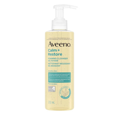 Aveeno Calm + Restore Foaming Cleanser for Sensitive Skin front package