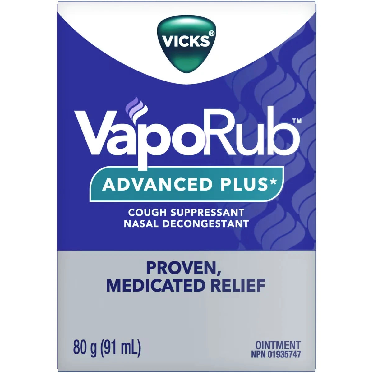 Vicks Advanced Plus, Nasal Decongestant, Cough Suppressant, Medicated Vapours, Chest Rub Ointment product image
