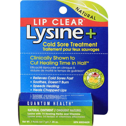 Lipclear Lysine + Cold Sore Treatment front package