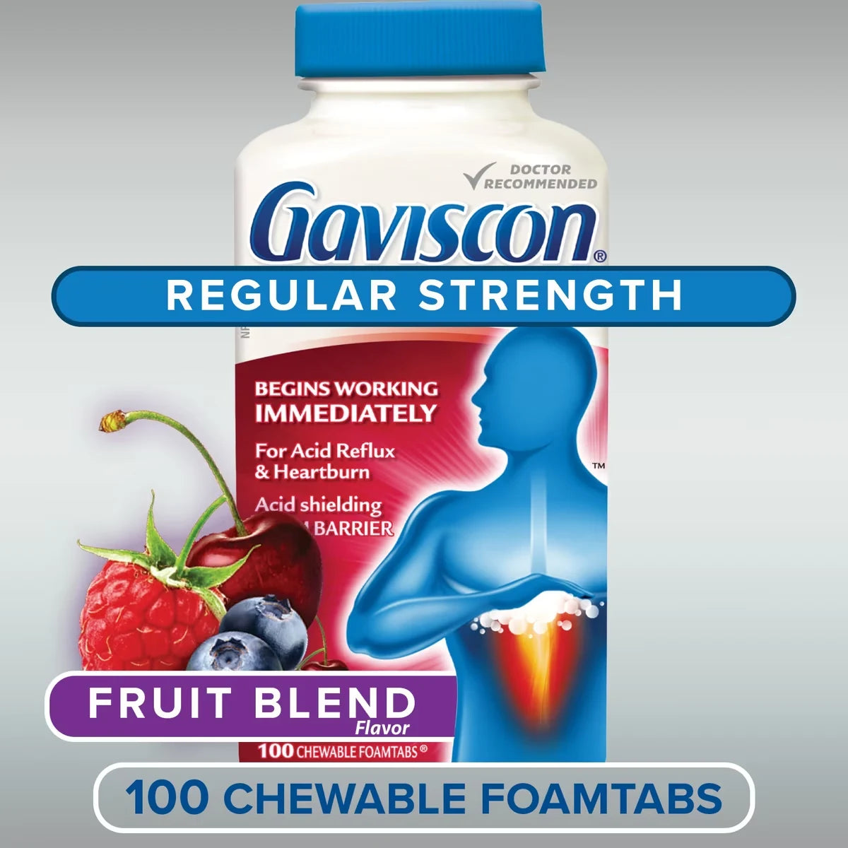 Gaviscon Regular Strength Tablet Fruit Blend product detail