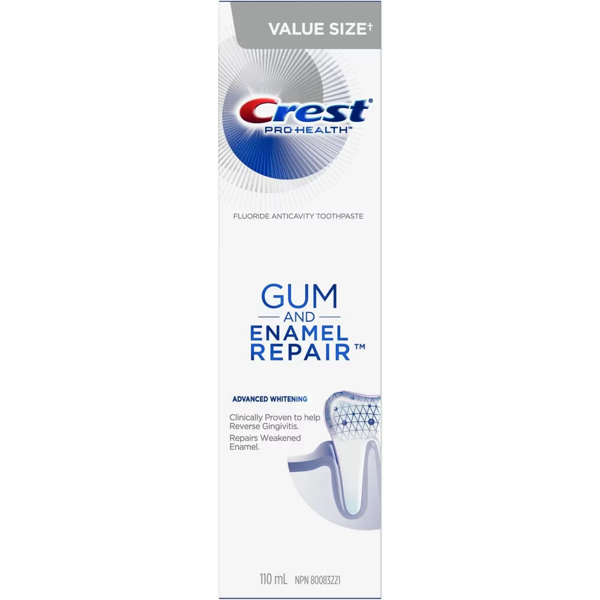 Crest Gum & Enamel Repair Toothpaste, Advanced Whitening, 110 mL product detail