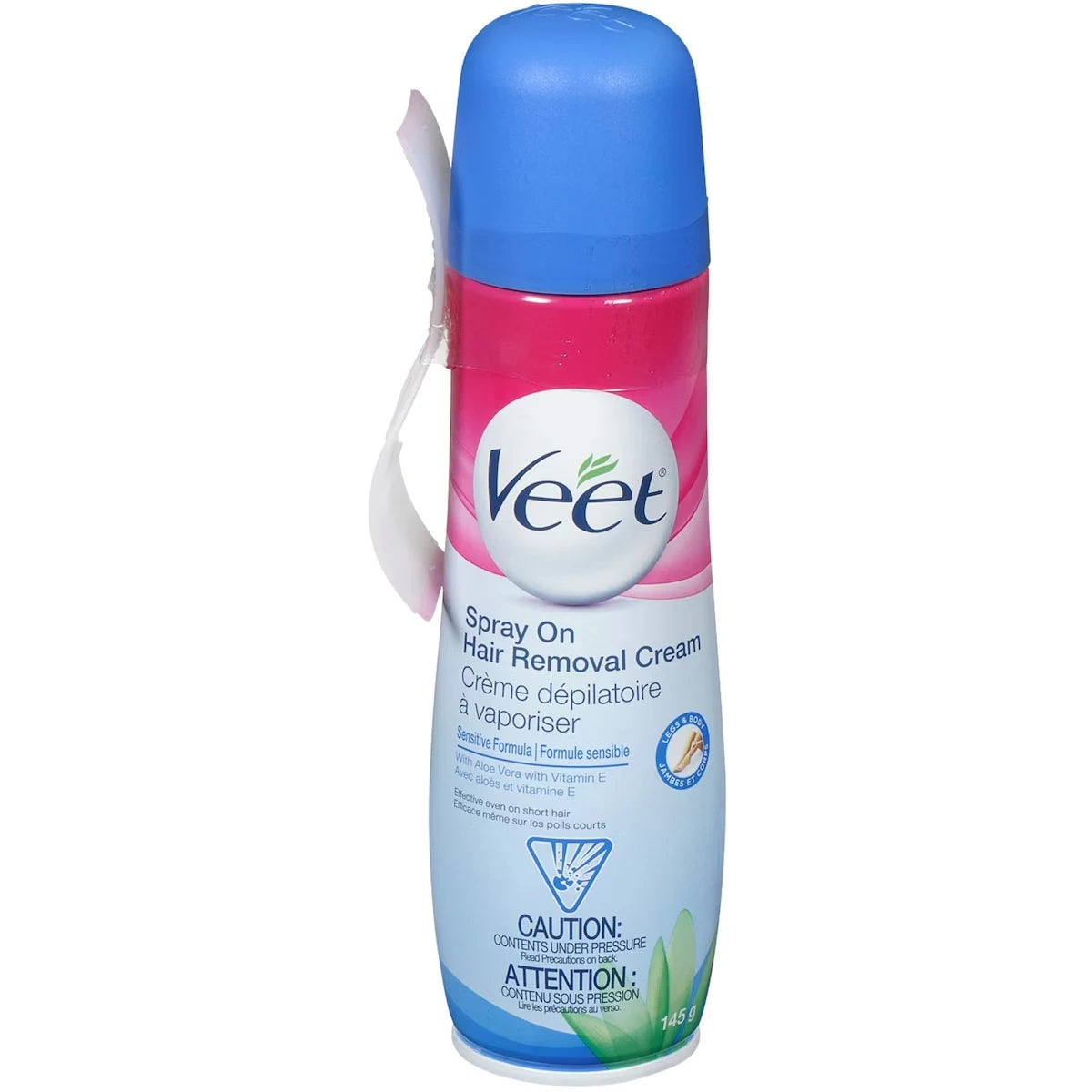 Veet Spray On Hair Removal Cream Legs & Body Sensitive Formula front package