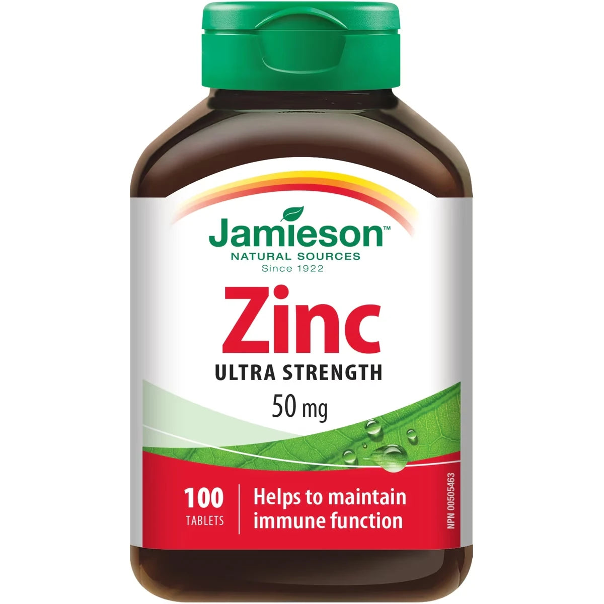 Jamieson Zinc Tablets, 50 mg front package