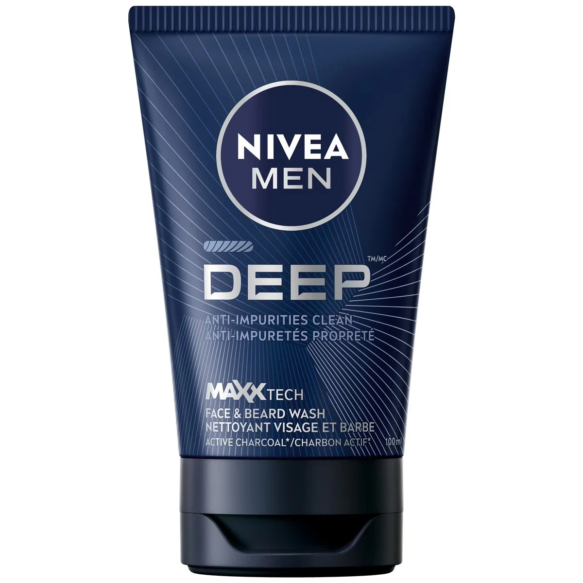 Nivea MEN Deep Face & Beard Wash, MAXXTECH Charcoal Face Wash, 100 mL product image