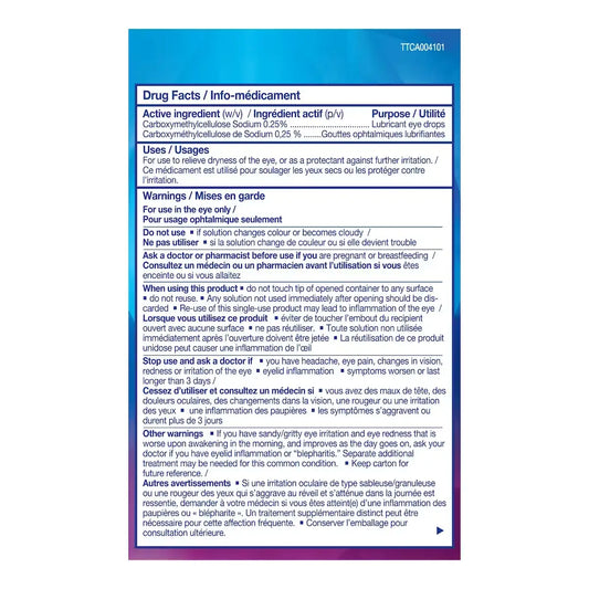 Thera Tears Lubricant Eye Drops Single use product detail