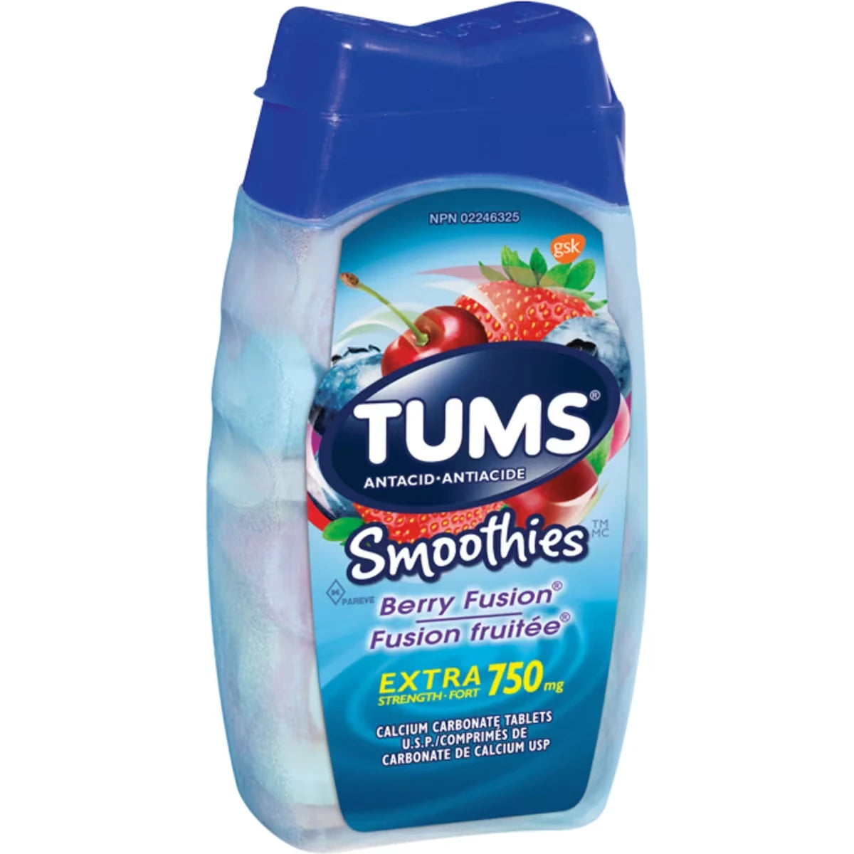 Tums Extra Strength Smoothie Berry Fusion 60 count product detail
