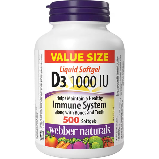 Webber Vitamin D3 1000 IU front package