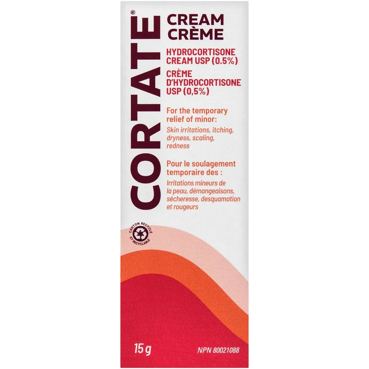Cortate Cream Hydrocortisone Cream USP (0.5%) front package