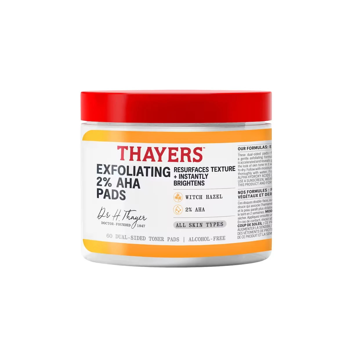 Thayers AHA Exfoliating Toner Pads 60 Pads front package
