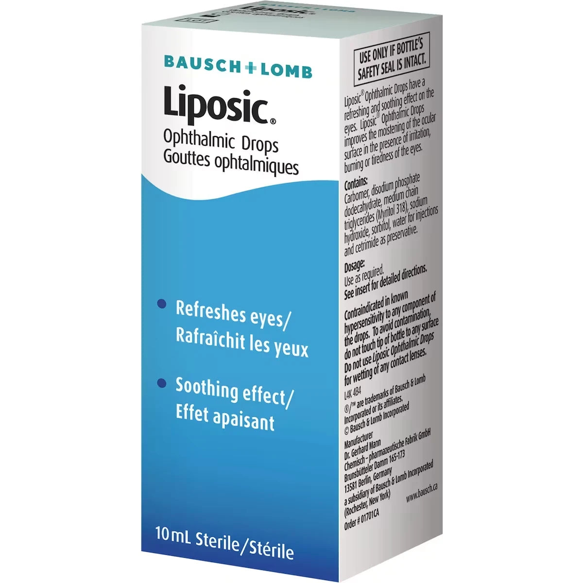 Liposic Ophthalmic Drops front package