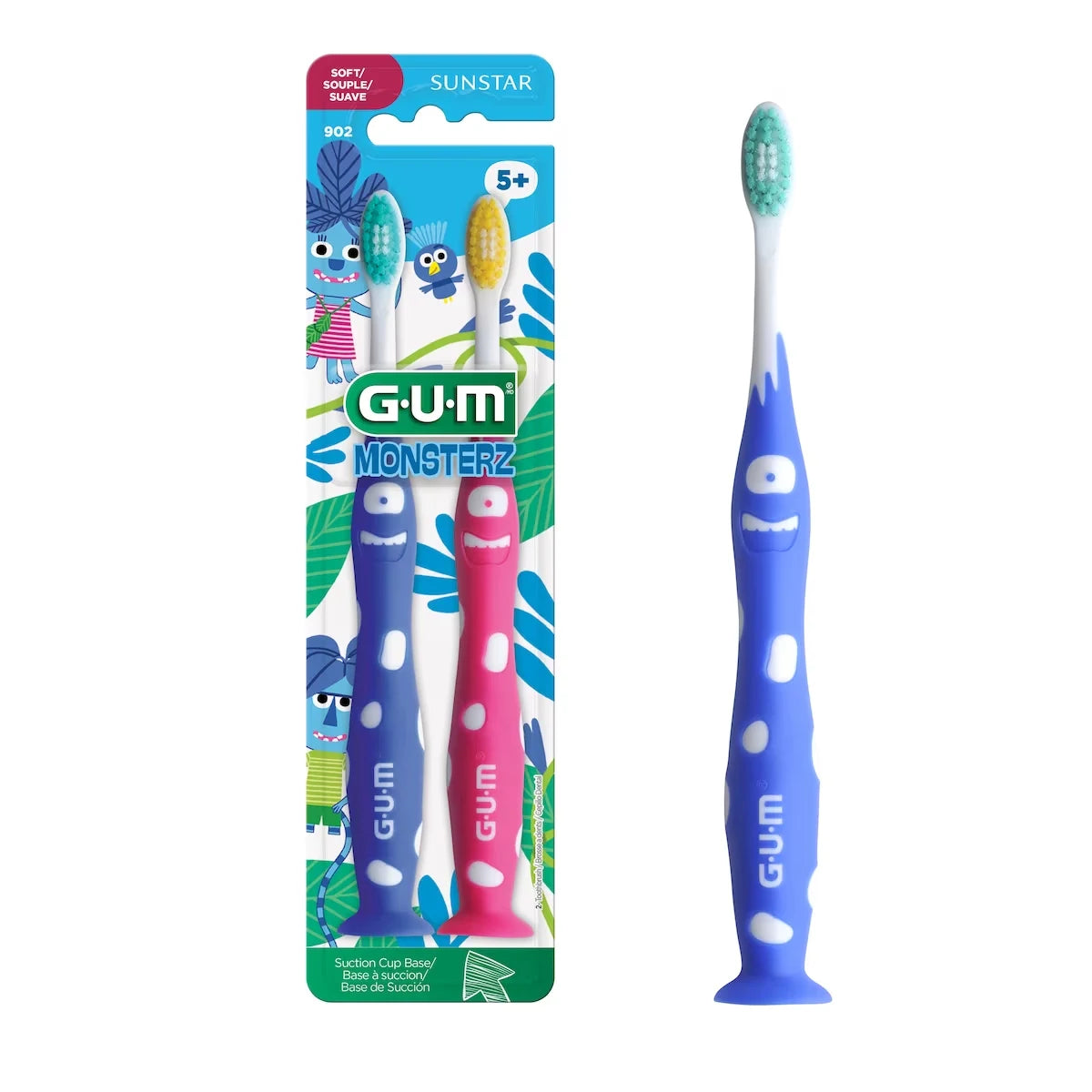 Gum MONSTERZ Toothbrush Junior 2-Pack 5+ front package