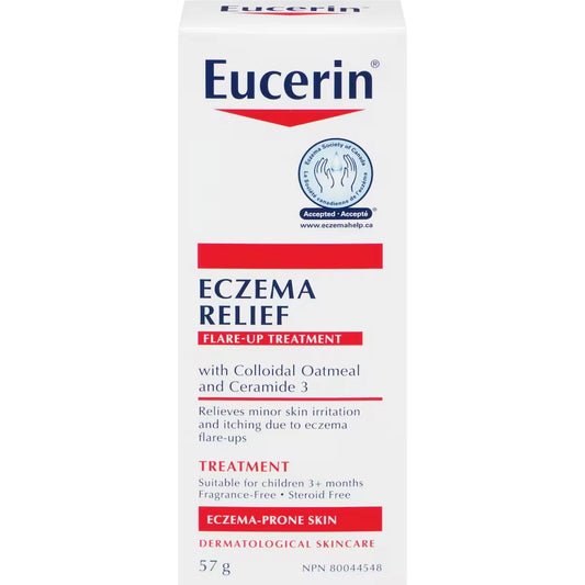 Eucerin Eczema Relief Flare-up Face and Body Treatment for Eczema-Prone Skin front package