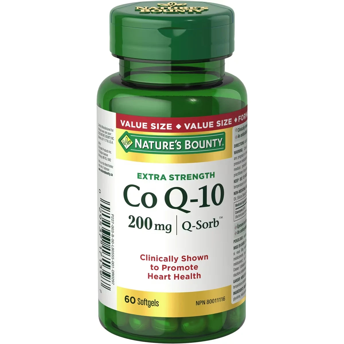 Natures Bounty Nature's Bounty Co Q10 Extra Strength 200Mg Supplement Promotes Heart Health Multi-Colored, 60 Softgels front package
