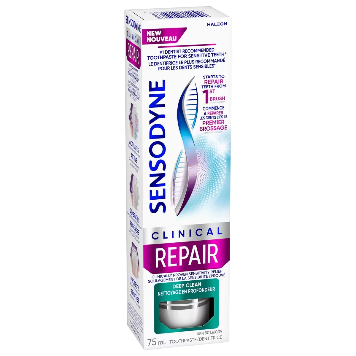 Sensodyne Clinical Repair Mint Toothpaste for Sensitive Teeth, Deep Clean product detail