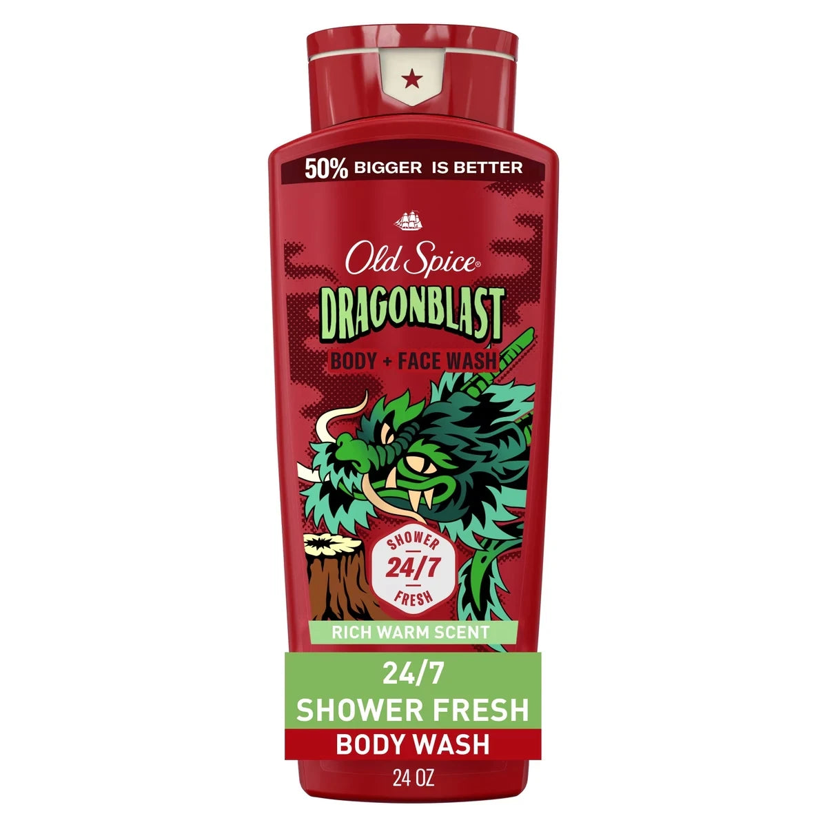 Old Spice Body Wash for Men, Dragonblast, Long Lasting Lather front package