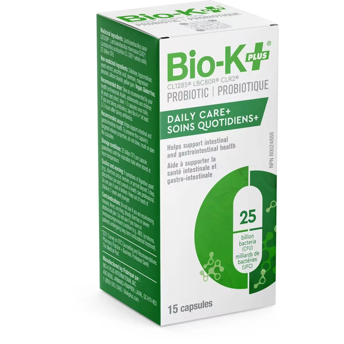Bio-K Daily Care+ 25 Billion front package
