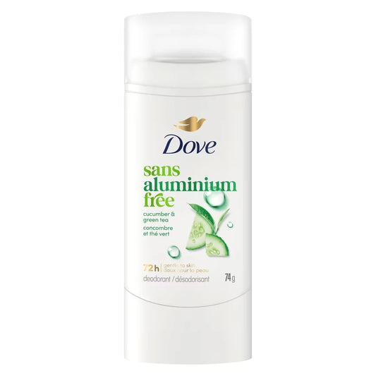 Dove Deodorant Stick, 72h Cucumber & Green Tea, Gentle & Hydrating, 74g front package