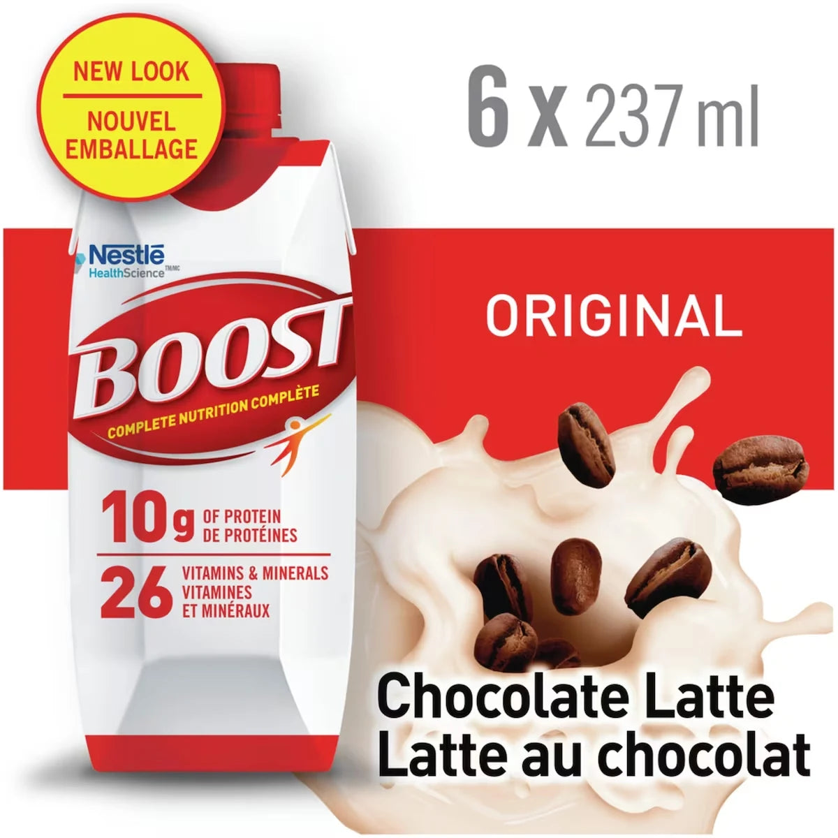 Boost Original Chocolate Latte Meal Replacement Drink, 6 × 237 ml alternate view