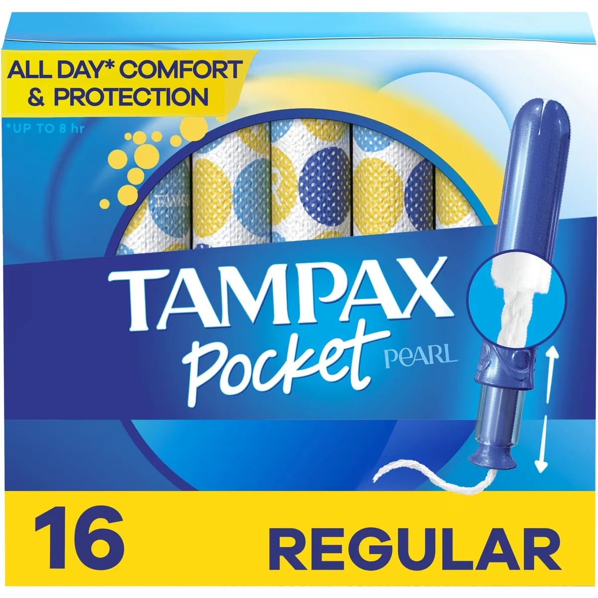 Tampax Pocket Pearl Tampons, with LeakGuard Braid, Regular Absorbency, Unscented product image