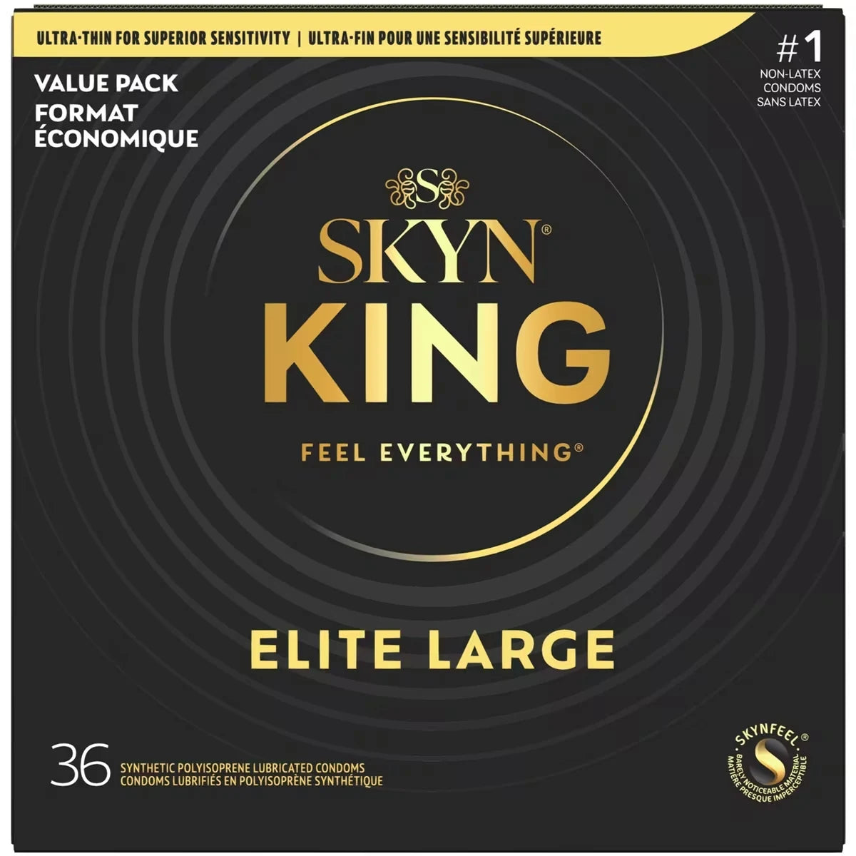 Skyn King Elite Large Non-Latex Condom 36ct 36 count front package