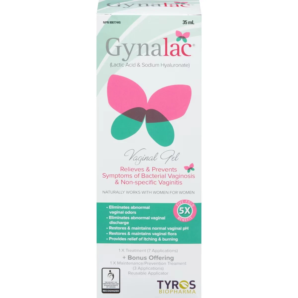 Gynalac Vaginal Gel front package
