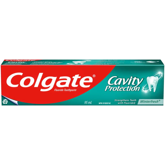 Colgate Cavity Protection Fluoride Toothpaste, Winterfresh front package