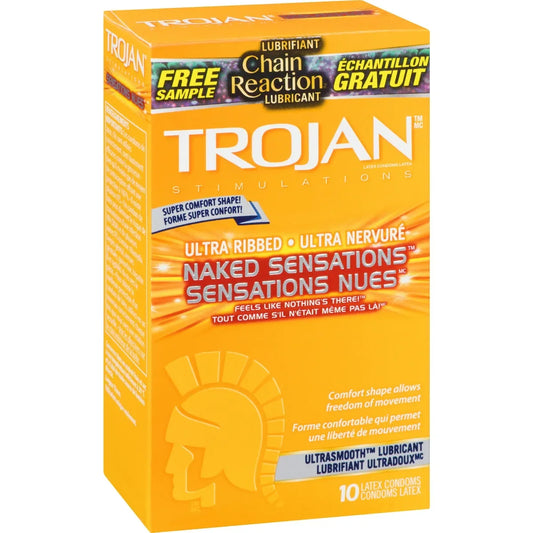Trojan Naked Sensations Ultra Ribbed Lubricated Condoms product detail