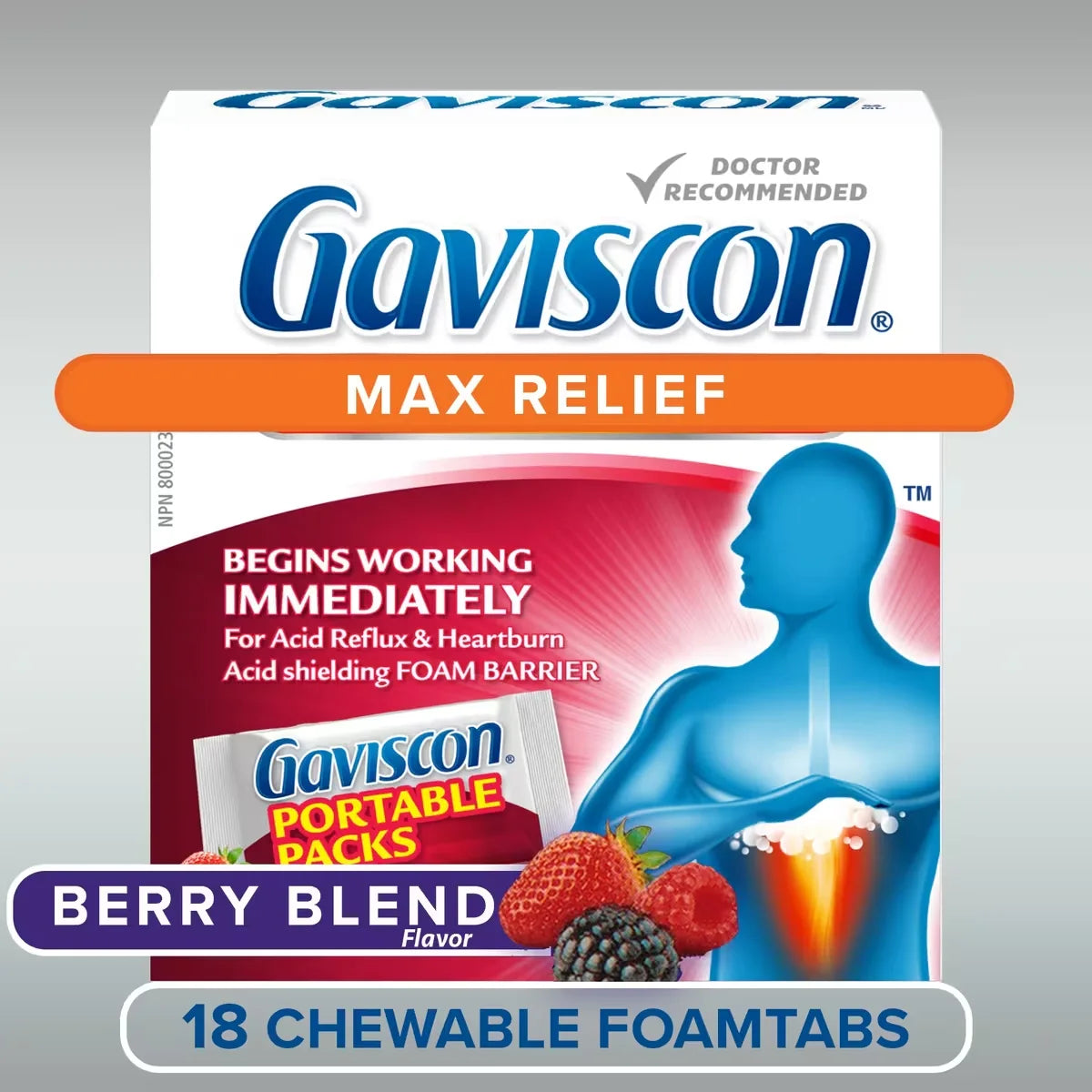 Gaviscon Max Relief Tablet Berry Blend product detail