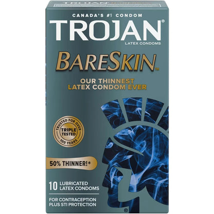 Trojan BareSkin Lubricated Condoms, Super Thin & Sensitive front package
