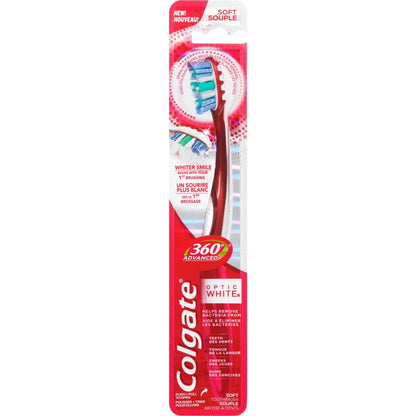 Colgate 360° Advanced Optic White Toothbrush, Soft front package