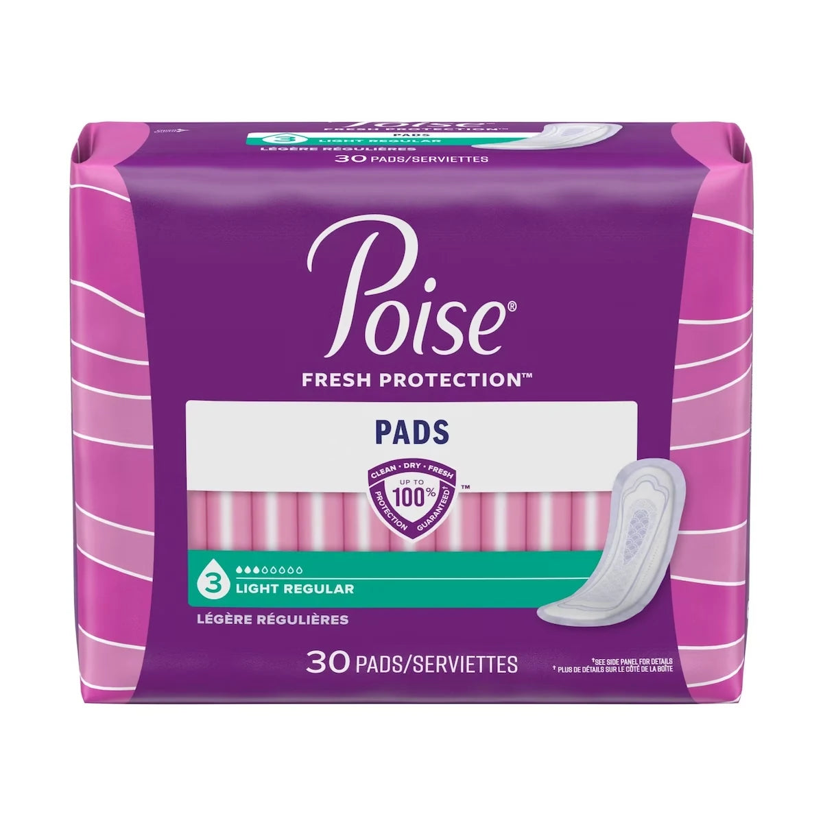 Poise Incontinence Pads, Light Absorbency, Regular product detail