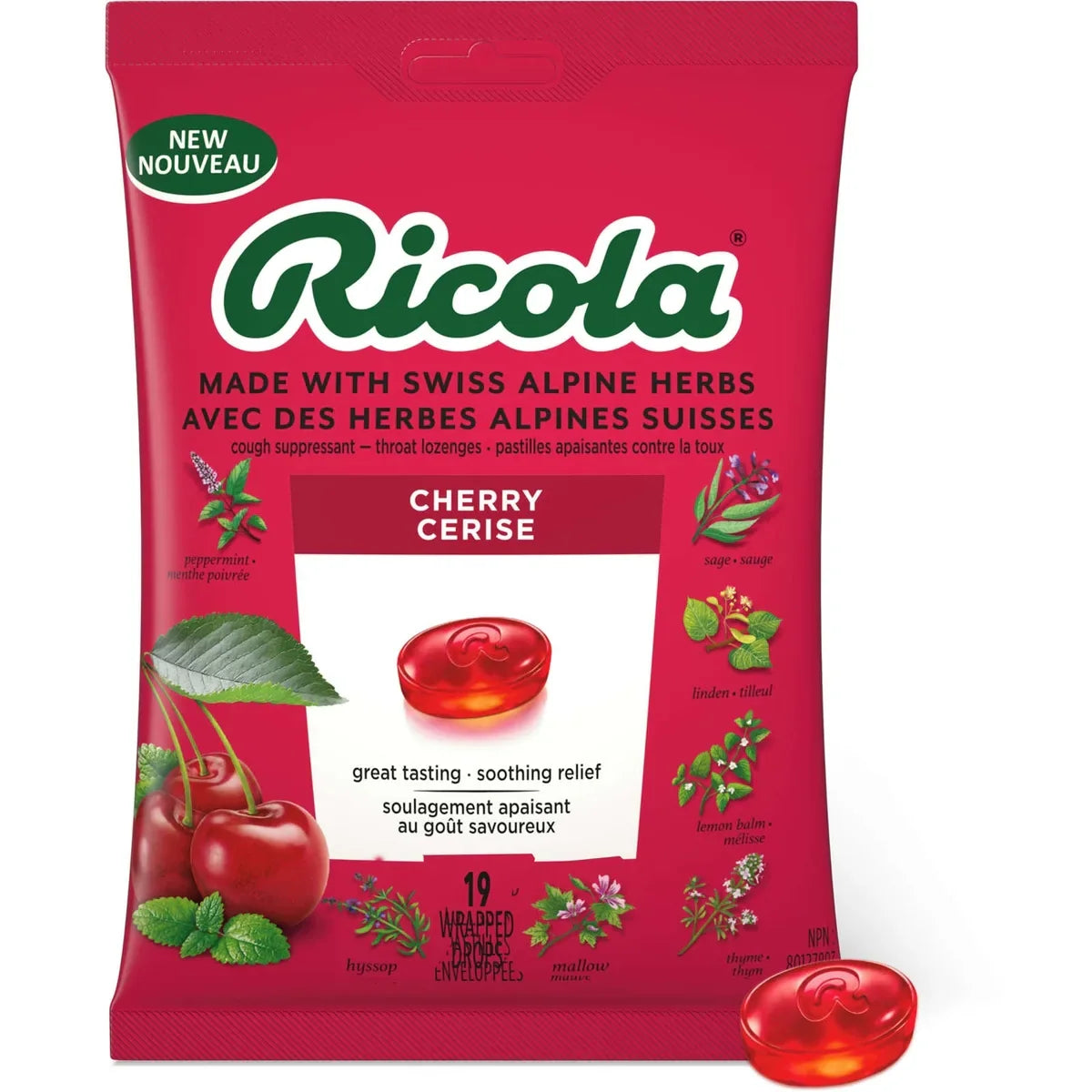Ricola Cherry Throat Drops front package