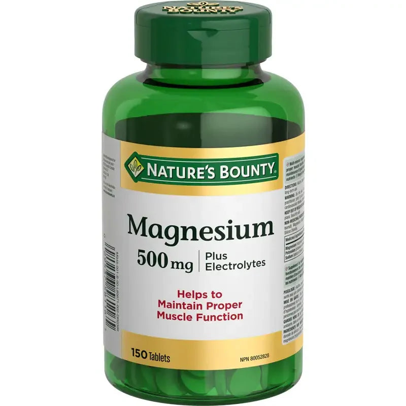 Nature's Bounty Magnesium with Electrolytes Supplement, Helps Maintains Muscle Function, 500mg front package