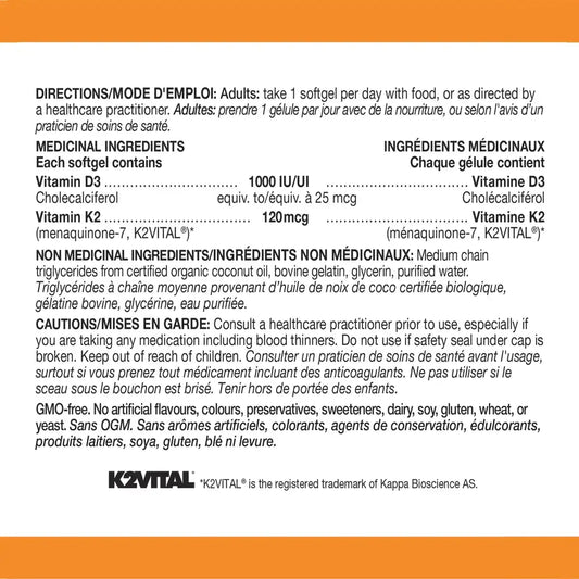 Orange Naturals D3 + K2 Softgels product detail